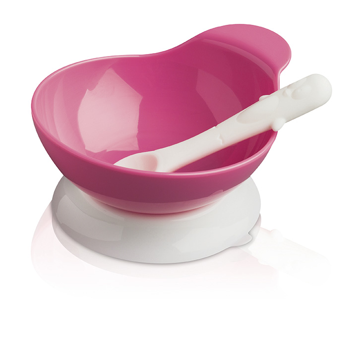 Pink Silicone Baby Bowl & Spoon Set CKS Zeal Vibrant Home